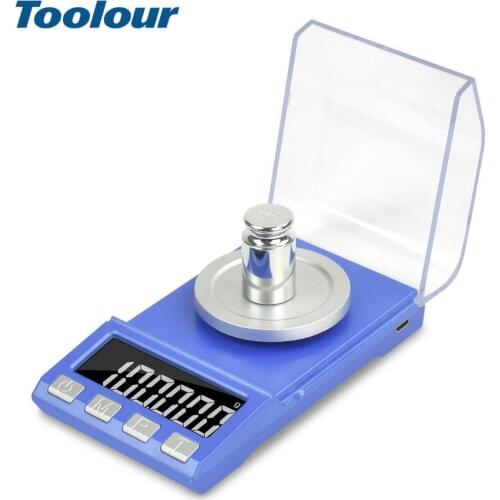 Toolour100g/50gX0.001g Mini Precision Jewelry Scale LCD Display Portable Weighing Scale USB Charging For Lab Medicine Electronic
