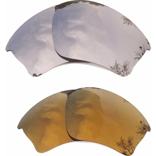 Silver Mirrored & Bronze Gold Mirrored Polarized Replacement Lenses for Half Jacket XLJ Frame 100% UVA & UVB
