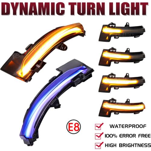 LED Dynamic Turn Signal Blinker Sequential Side Mirror Indicator Light For Skoda Octavia Mk3 A7 5E 2014 -2019 Blue And Yellow