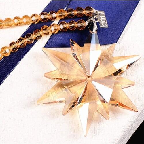 Top Quality 80*220mm Sparkle Multicolor K9 Crystal Snowflakes Crystal Window Suncatchers In Garden For Christmas Tree Decoration