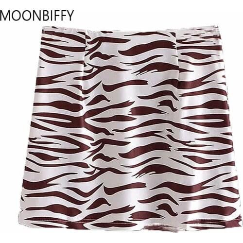 2021 Fashion Zebra Pattern Short Skirt Ladies' Hips High Waist Skirt Retro Commuter Elegant Temperament Ladies Skirt