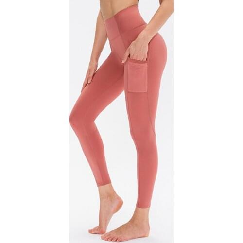Women High Waist Sport Leggings With Pockets Yoga Fitness Pants Running Gym Energy Tights Plus Size Solid Color Yoga Pants