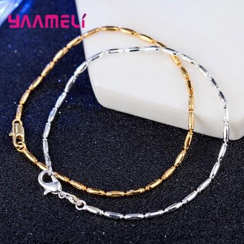 925 Sterling Silver Women Men Link Chain Bracelet Statement Punk Hip Hop Style Classic Neck Decoration Party Accessories 2mm