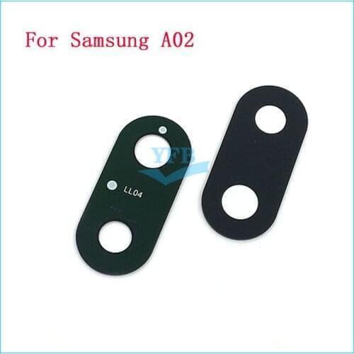 1000PCS For Samsung Galaxy A02 A022F Back Rear Camera Lens Glass with Cover Frame Ring Holder Braket Assembly