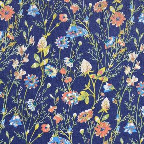 2Meter Rayon Cotton Fabric Floral Print Material Cloth for cloth and dress