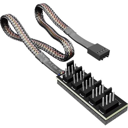 33.5cm 1 to 5 4-Pin PWM Fan Hub Splitter Adapter CPU Cooler Fan Computer PC Case Chassis Cooling Fan Power Extension Cable