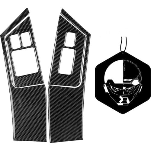 4Pcs/Set Carbon Fiber Window Switch Panel Trim Anti-scratch Window Lifter Cover for Nissan GTR R35 2008-2016 Left Drive