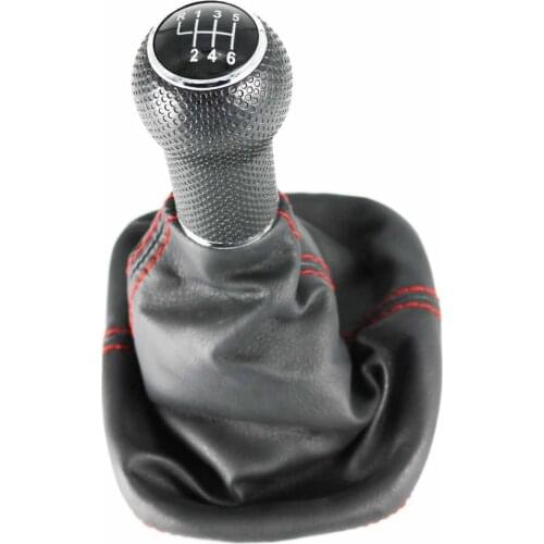 6 Speed Gear Shift Knob 12mm Hole Red Line With Black Frame For VW Golf 4 MK4 1998 1999 2000 2001 2002 2003 2004 2005