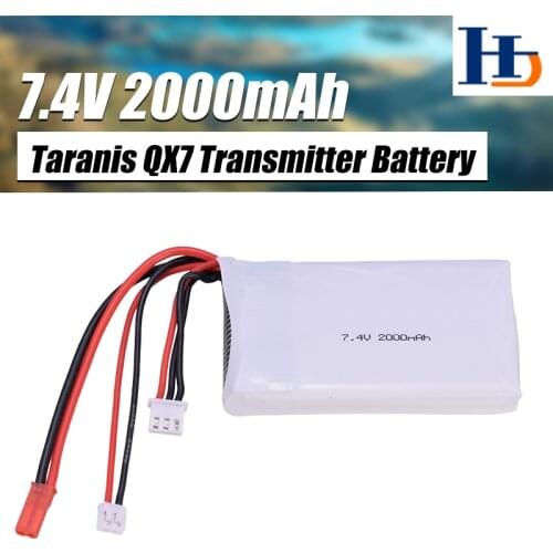 7.4V 2000mAh 2S 8C Transmitter Lipo Battery Rechargeable for FrSky Taranis QX7 Remote Control for RC Models Parts