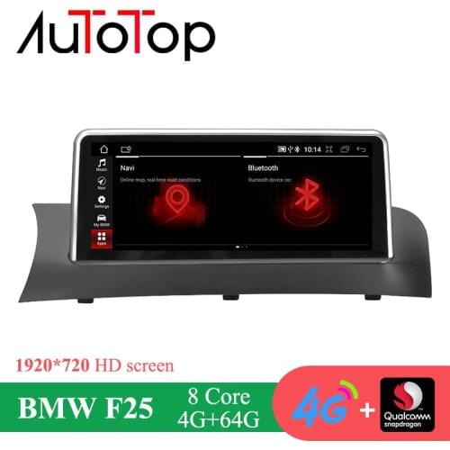 AUTOTOP 10.25" Car Radio Wireless Carplay Android Auto 4G 64G Qualcomm Snapdragon 624 for X3 F25 X4 F26 CIC/NBT 2011-2017 Wifi