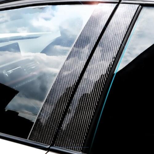 Carbon Fiber Car Window B-pillars Molding Trim Car Styling Stickers For BMW 3 5 Series E90 F30 F10 E60 E70 E46 F07 Accessories