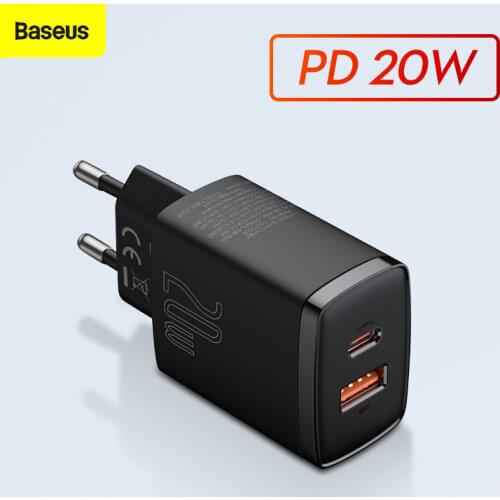 Baseus 30W USB Charger Type C Dual USB Fast Charging 3.0 Adapter 5A PD Charger EU Plug Portable Travel Wall Charger For Xiaomi