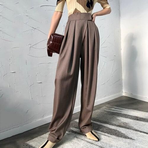 Womens Black Casual Harem Trousers Women High Waist Loose Wide Leg Pants Women 2021 Spring Korean Fashion Streetwear Women