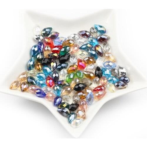 8*13mm Water droplets Austrian crystal Beads Pear Shape Glass Loose beads for Jewelry Bracelet necklace Making DIY Accessories