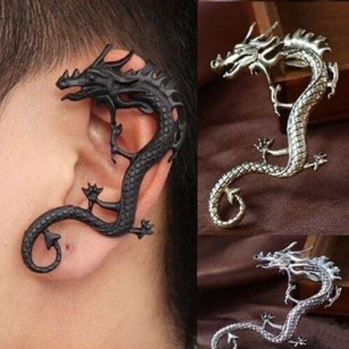 One piece dragon clip earrings for women brief jewelry accessories alloy nickel free fj049