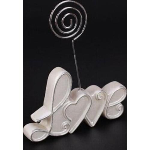 Ivory Love Table Place Card Number Name Holders Clips Cafes Table Photo Menu Holder Clip Wedding Anniversary Party decorations