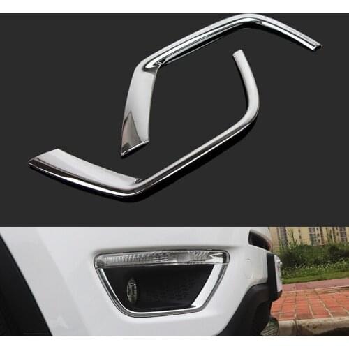 For Jeep Compass 2017 2018 ABS Chrome Front Head Fog Light Eyelid Eyebrow Cover Trim Foglight Lamp Exterior Protective Frame