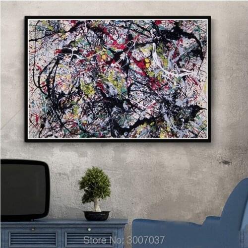 Jackson Pollock Abstract Oil Painting Psychedelic Hand Painted Modern Canvas Paintings Wall Pictures For Home Decor Ship by DHL