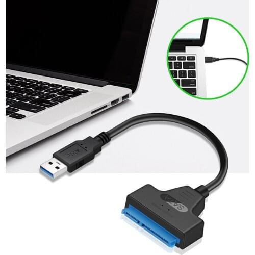 Elisona Portable USB 3.0 to SATA Converter Adapter Cable with Blue LED Indicators for 2.5 SATA SSD HDD Hard Drive