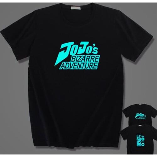 New Summer Anime Bizarre Adventure Printed Luminous Casual Kids Girls Boys Cotton T Shirt Tops Tees Men Women Family T-shirt