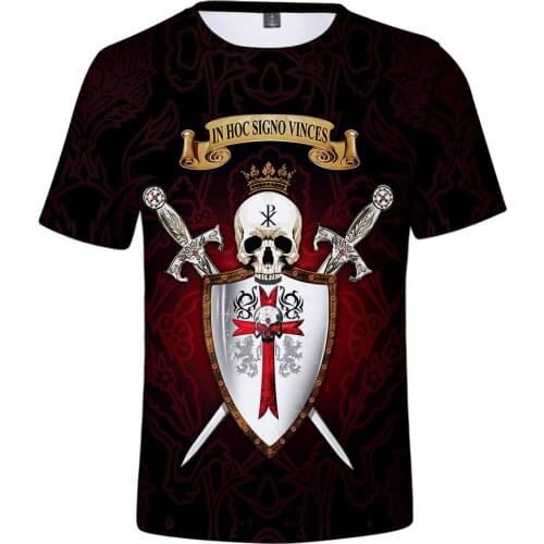 Creative Knights templar 3D T shirts Men/women Fashion Tshirts Cool 3D Casual Short Sleeve T shirt Boys/girls Tees O-Neck Tops