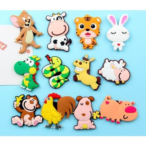 Creative cute animal magnetic patch soft silica gel iron magnet decorative message board magnet refrigerator blackboard paste