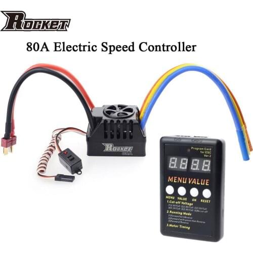 Rocket 80A Beast Brushless Motor Sensorless ESC Electric Speed Controller 6V 3A BEC for 1/10 RC Monster Buggy Baja Car 3660 3670