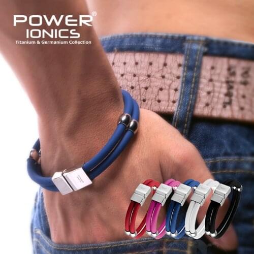 Power Ionics New Healthy Titanium Magnetic Double Style Sport Fashion Wristband Bracelet Free Shipping
