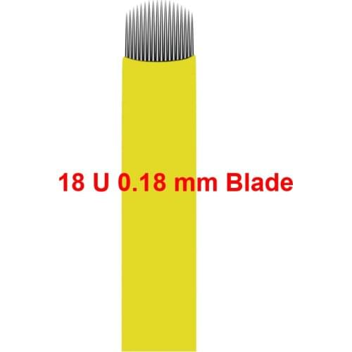 Microblading 100pcs 0.18 MM 18U Shape Permanent Makeup Eyebrow Flex Tattoo Needles For 3D Lamina Blade Agulhas Tebori