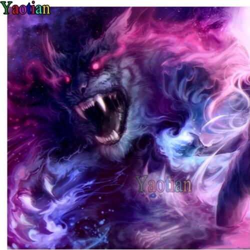 Fantasy Abstract Art Wolf diamond mosaic full drill 5d diy diamond painting cross stitch kits animal diamond embroidery icons