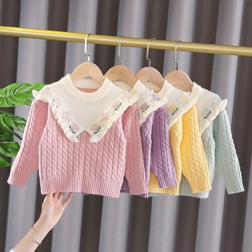 Autumn Baby Girls Sweater Jumper Thicken Children Knitted Clothes Kids Pullover Toddler Sweaters Fall Clothes for Toddler Girls