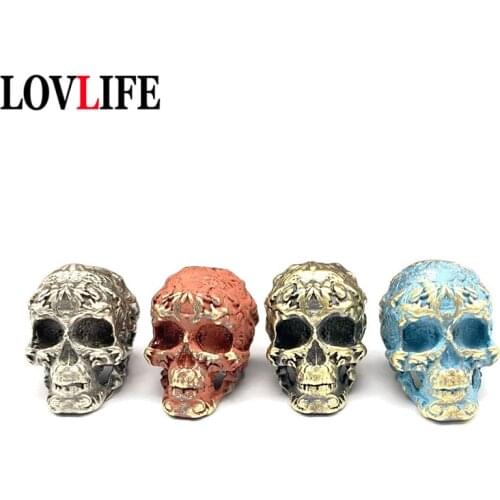 Pure Copper DIY Skeleton Head Beads Knife Pendant Jewelry Accessories EDC Outdoor Tool Paracord Skull Keyring Hanging Decoration