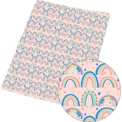 Xugar Printed Polyester Cotton Fabric For Dress Rainbow Cloth Fabrics DIY Craft Home Textile Apparel Sewing Accessories 45*145cm