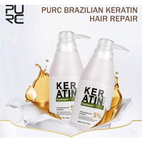 PURC 300ml 5% Brazilian Keratin Treatment Straightening Hair Eliminate Frizz and Repair Damaged Keratin Hair Treatment