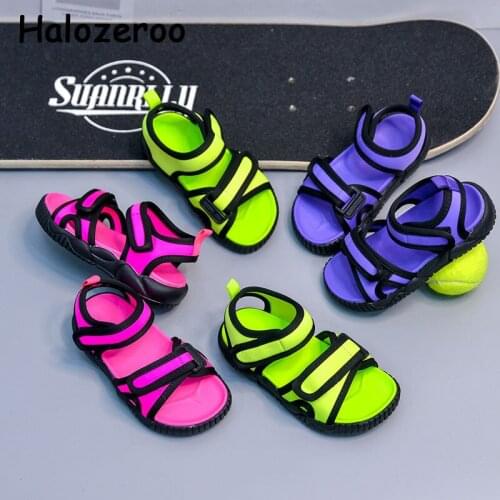 New Summer Kids Beach Sandals Children Brand Lighted Shoes Baby Girls Green Casual Sandalias Boys Sport Sandals Fashion Shoes