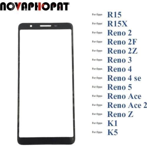 Black Digitizer LCD Sensor Glass Panel For Oppo R15 R15X K1 Reno 2 2F 2Z 3 4 se 5 Ace 2 Z Touch Screen Glass lens