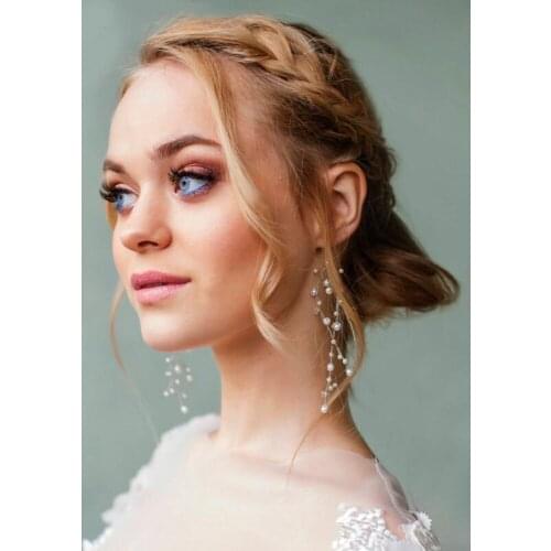 Fashion Women Pendientes Pearl Handmade Earring for Bridal Hanging Earrings Jewelry Unusual Korean Wedding Dangle Earrings