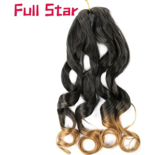 Full Star Spiral wavy Crochet Hair Ombre Curly ends Twist Braiding Hair Bulk 20" Synthetic DIY Long Hair Black Brown Color