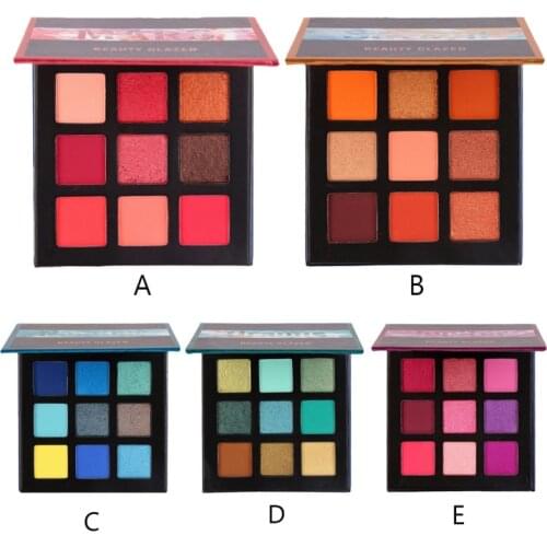 Beauty Glazed 9 Color Makeup Eyeshadow Pallete Makeup brushes Make up Palette Shimmer Pigmented Eye Shadow Palette maquillage