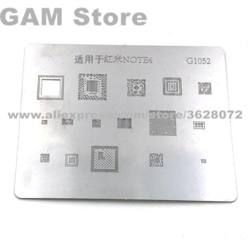 For Redmi Note4 BGA Stencil Power emmc CPU RAM Baseband Wifi Power Audio IC BGA Reballing Chip Direct Heating Template G1052