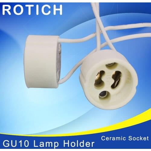 High temperature resistance GU10 Lamp Holder Socket Base Adapter Wire Connector Ceramic Socket For LED Halogen Lamp Light