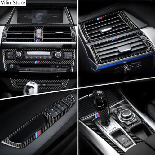Car Inner Door Audio Speaker Gearshift Panel Door Armrest Reading Light Cover Trim Car Sticker for BMW X5 X6 E70 E71 Accessories