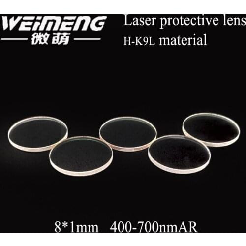 Weimeng laser protective window lens 8*1mm 400-700nm AR H-K9L material for Optical Fiber Laser Cutting Machine
