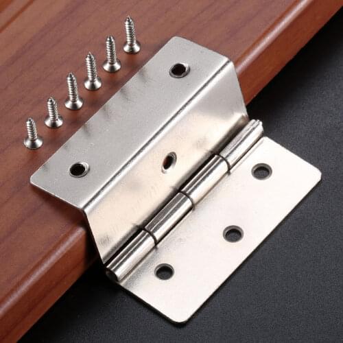 1Pc Silver 59mm Cabinet Door Luggage Furniture Decoration Hinge Jewelry Wooden Box Suitcase Vintage 6 Holes Three-Folding Hinges