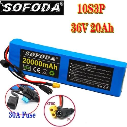 18650 Lithium Battery Pack 36V 20Ah 10S3P 600W or Less Battery for E Twow Scooter M365 Pro Ebike Backup Power Supply