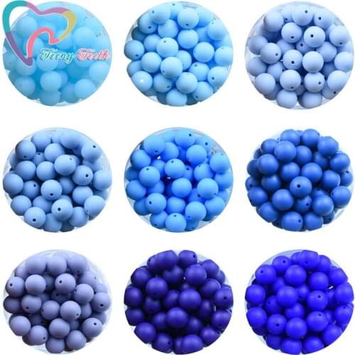 Teeny Teeth 20 PCS Silicone Beads Round 12-15 MM Jewelry Baby Teething Balls Chew Beads Food Grade Sensory Infant Baby Teether