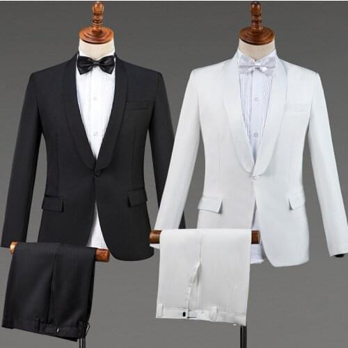2019 Stage Costumes Male Singers Clothes Wedding Formal Suits Performance Outfits Compere Nightclub Stage Clothing VDB879