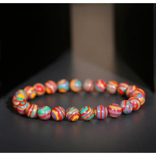 2020 Colorful Chakra Stone Beaded Women Bracelet 8mm Charm Men Ethnic Stretch Bracelets Fashion Jewelry AB176