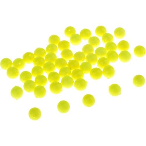 50pcs Yellow Fishing Floating Bobbers Float Balls EVA Foam Strike Indicators 6mm 7mm 8.3mm