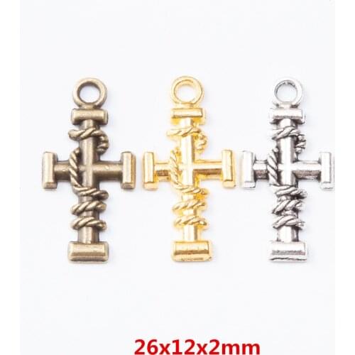 70 pieces of retro metal zinc alloy cross pendant for DIY handmade jewelry necklace making 7181